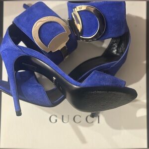 Blue Gucci Supreme Sandals
